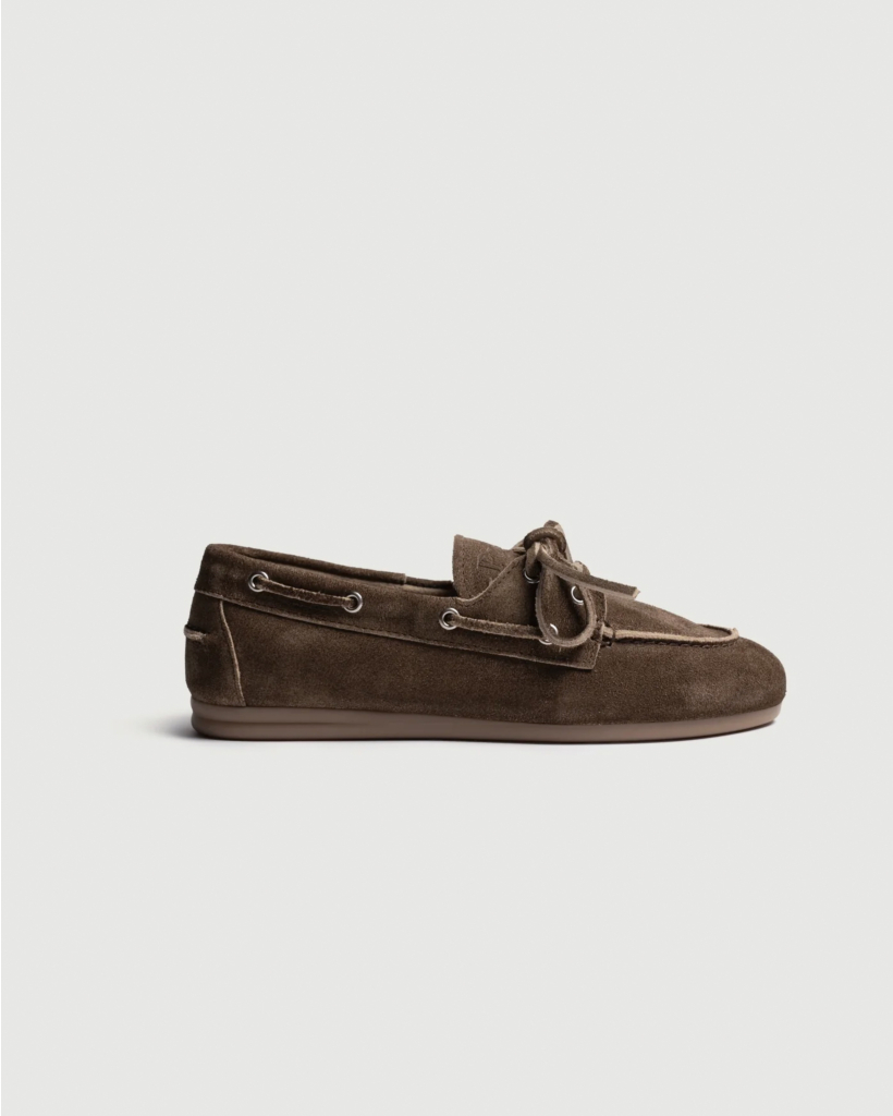 Boat Loafer Brushed Suede Dark Brown