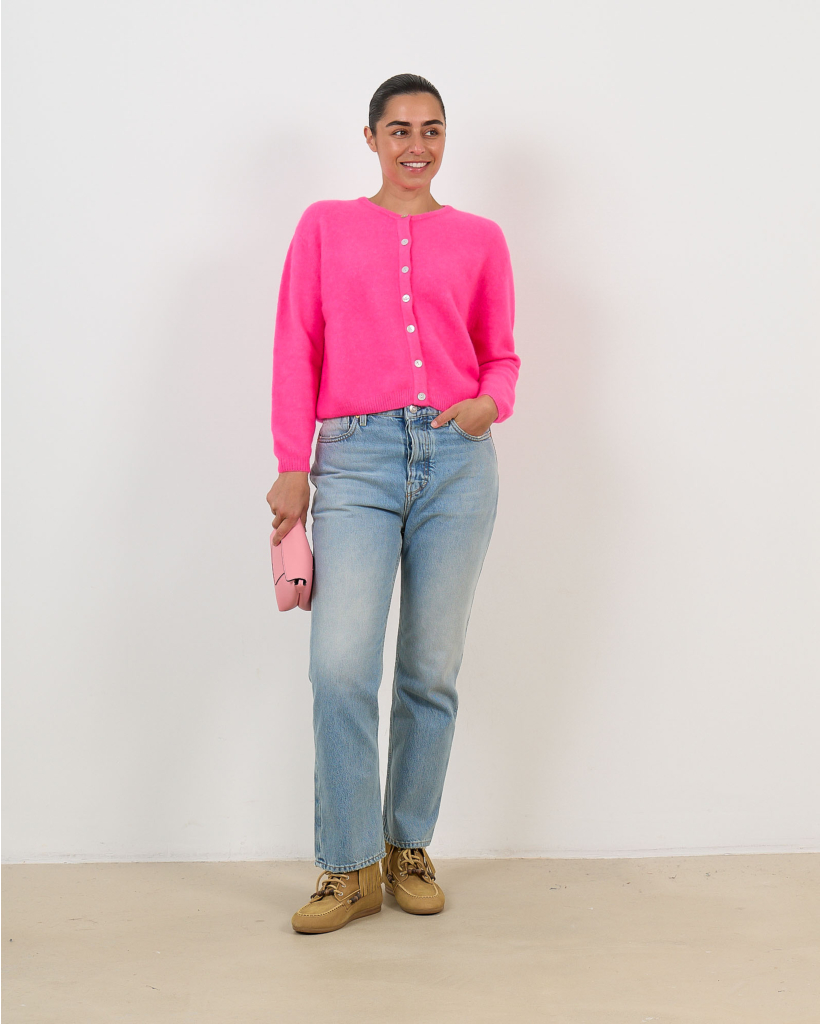 Vitow Alpaca-Mix Vest Fluorescent Pink