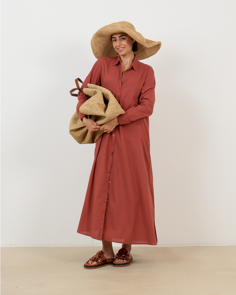 Boden Brown Button-Front Maxi Dress