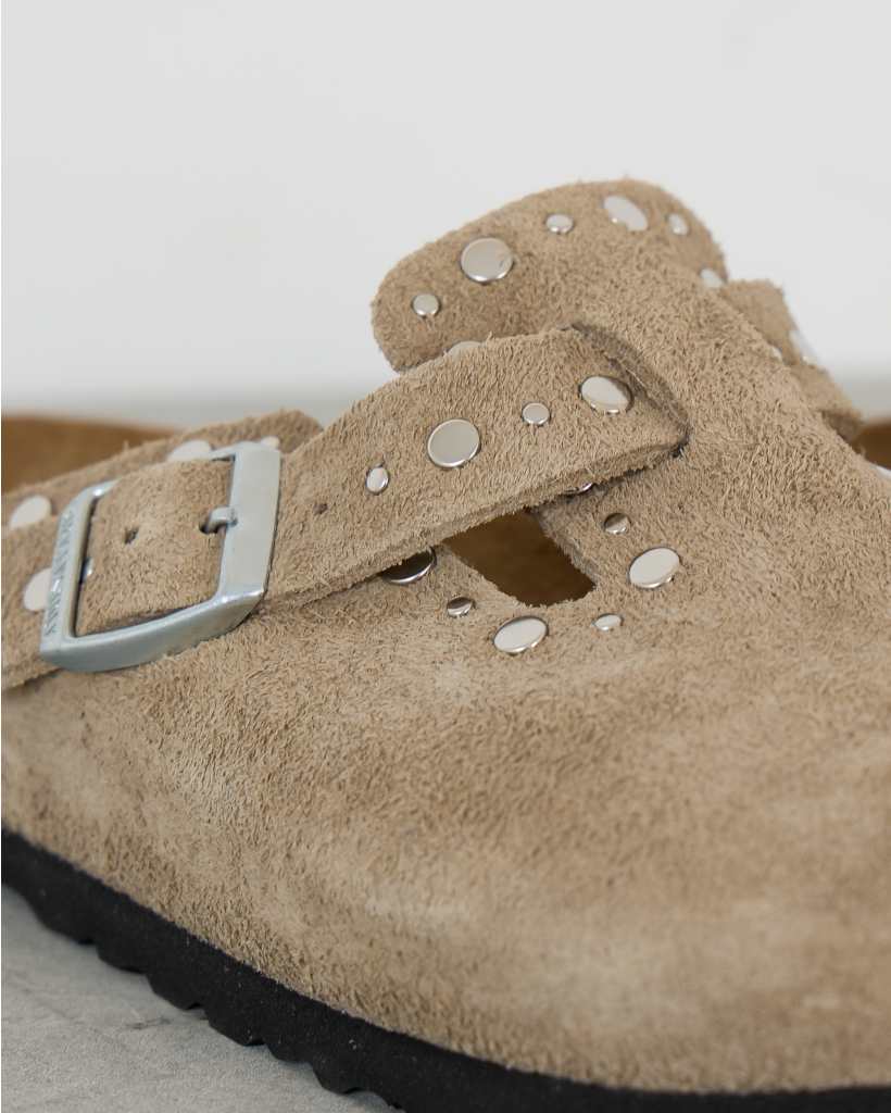 Boston Rivet Border Slip-Ons Taupe