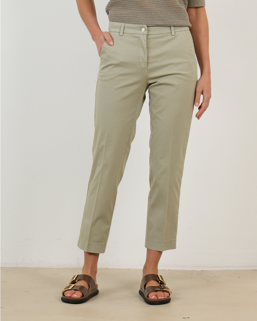 Kiana Regular-Fit Khaki Green Trousers