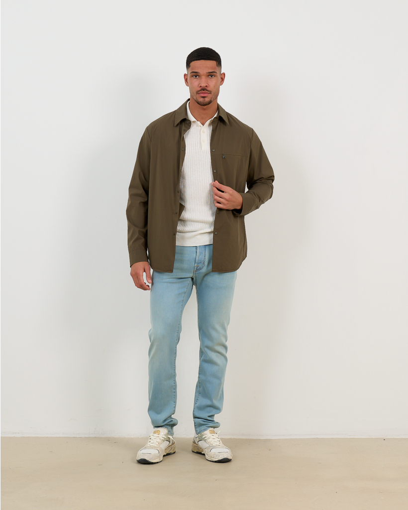 Linen Blend Polo Off White