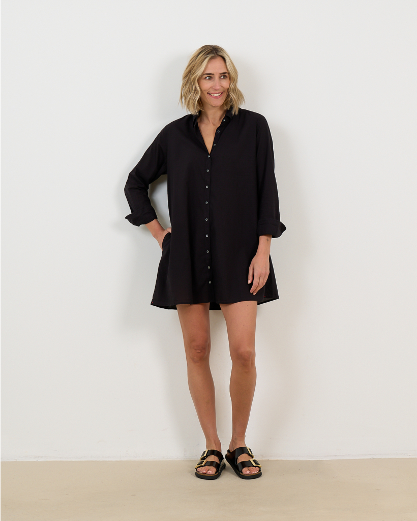 Bobby Mini Shirt Dress Black