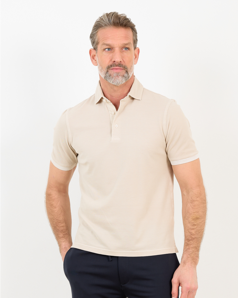 Beige Piqué Polo Shirt