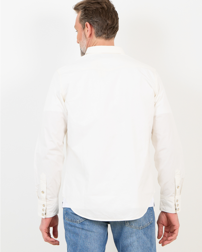 White Slim-Fit Poplin Western Shirt