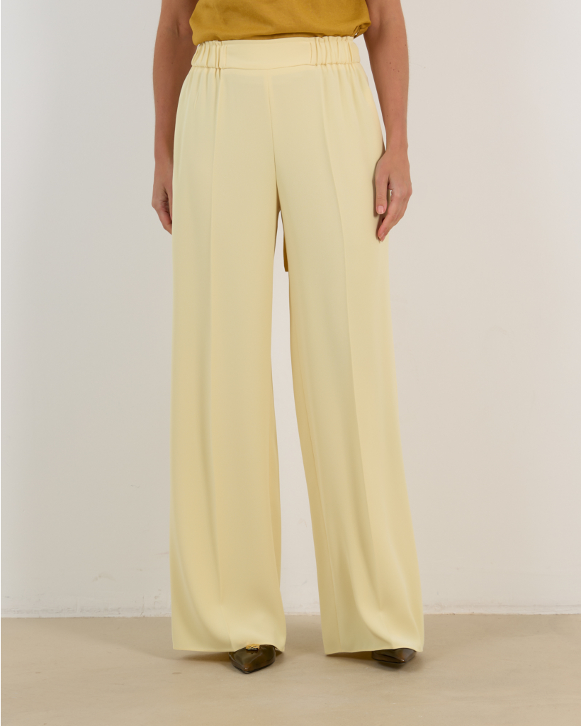 Extra Crêpe Wide-Leg Trousers Light Yellow