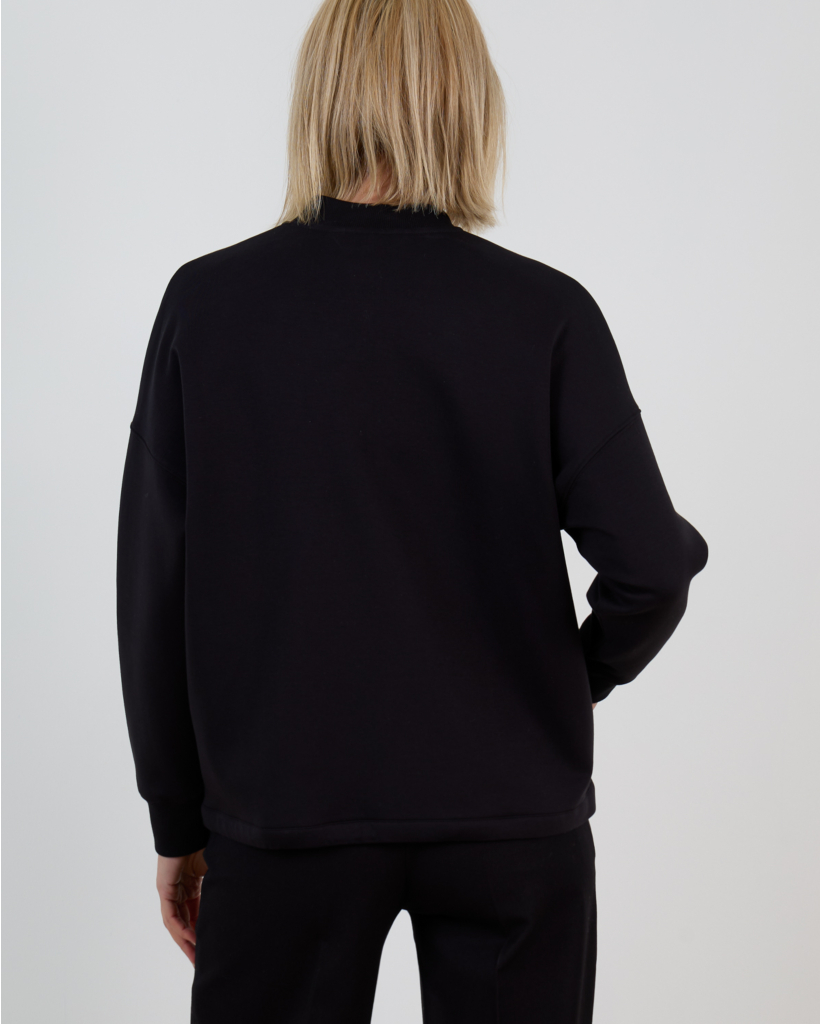Black Zip-Up Scuba Jersey Jacket