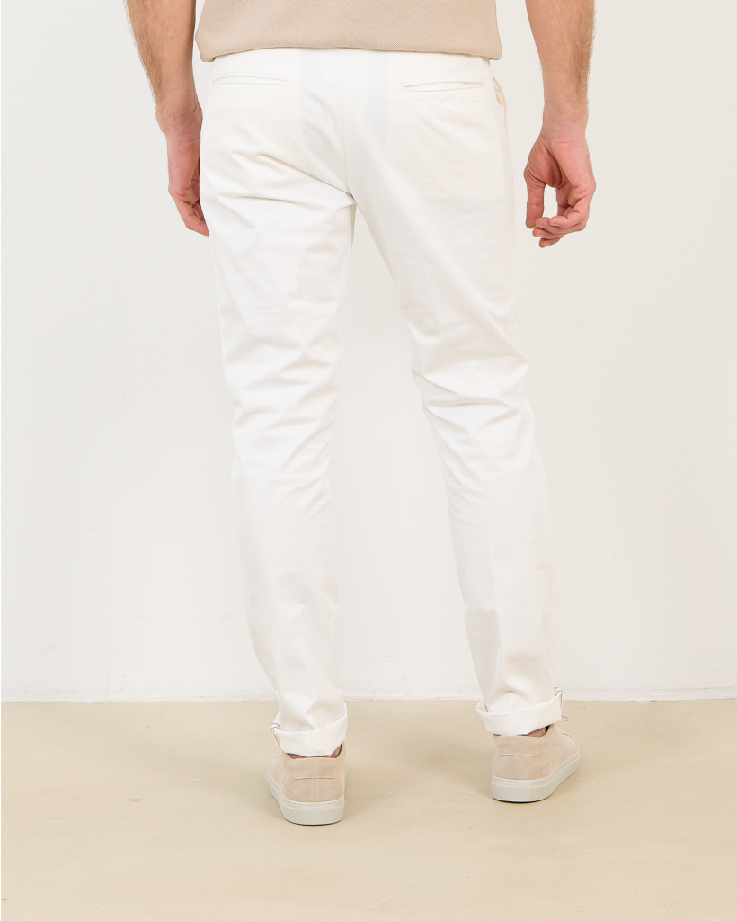 Casual Trousers with Side Pockets White