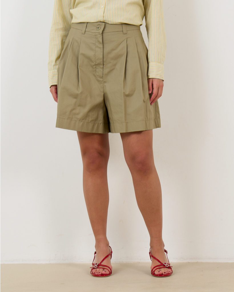 Khaki Green Tailored Shorts