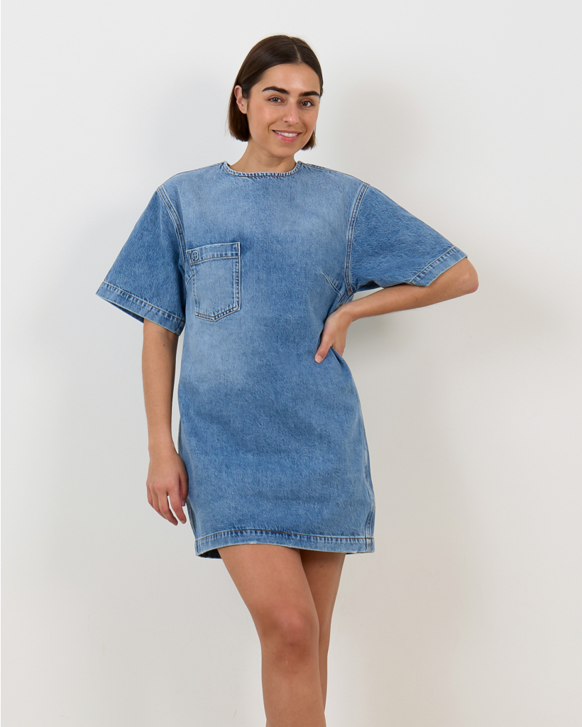 Tulah Denim Mini Dress Tidal Blue