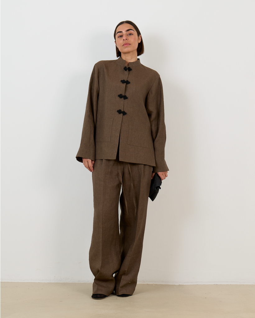 Brown Melange Trousers