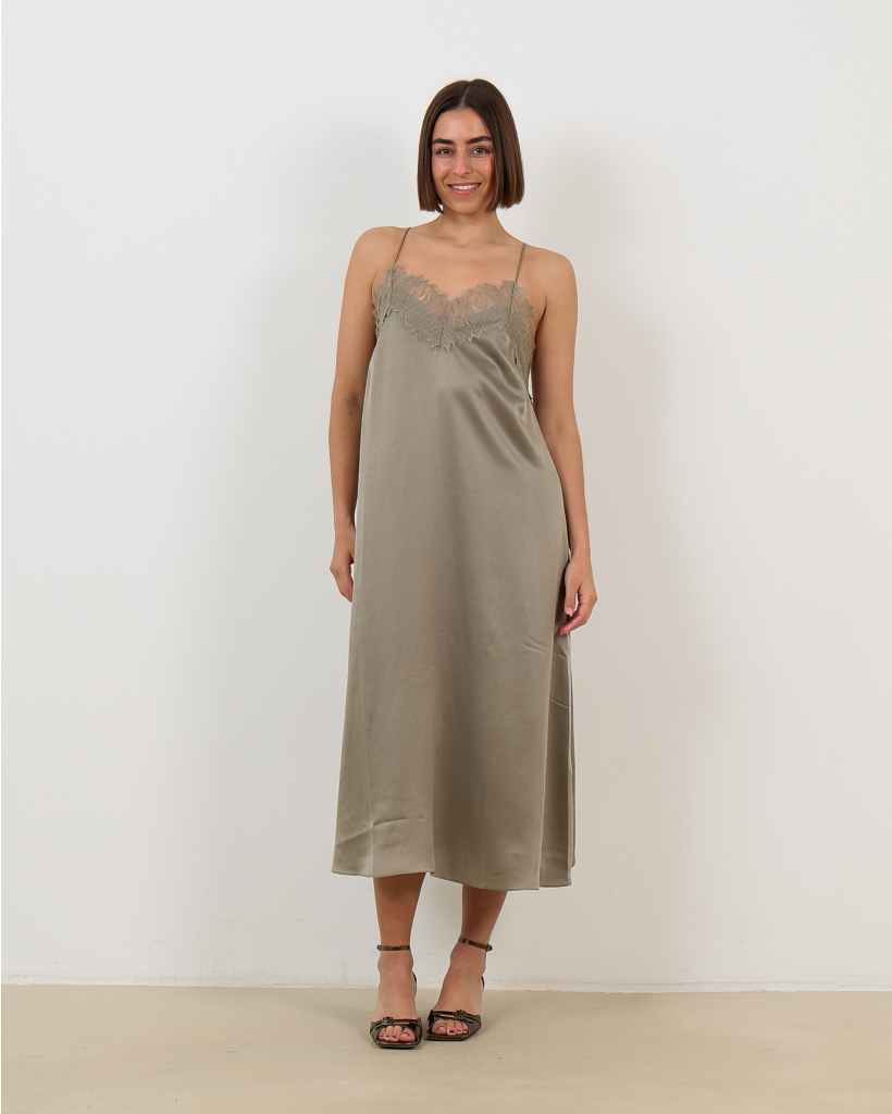 Silk Bailar Dress Olive Green