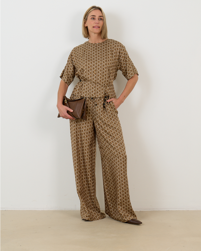 Light Brown Mid-Length Sleeve Blouse