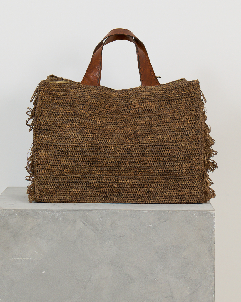 Onja Raffia Bag Dark Tea