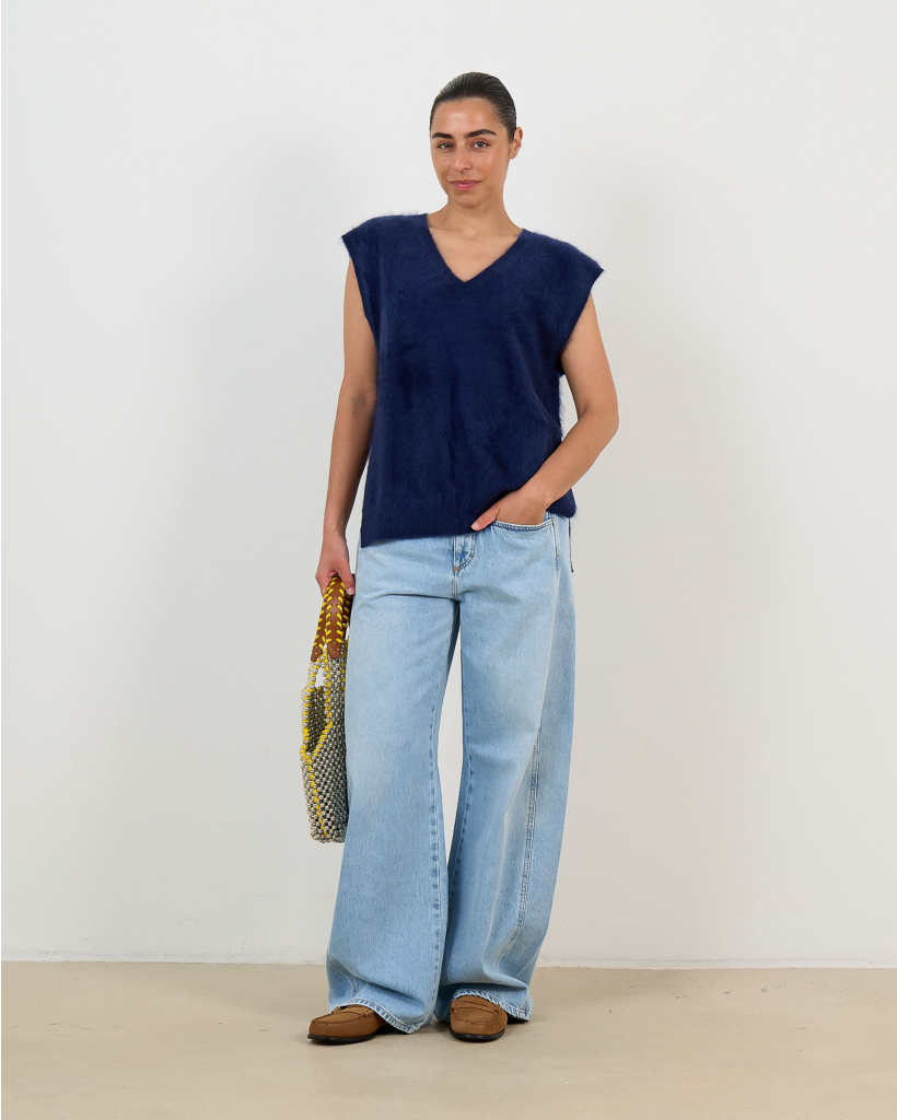 Miriam Cashmere Sleeveless Sweater Navy