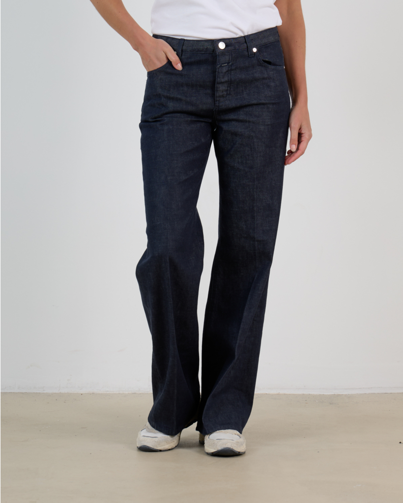 Gillan Stretchy Low Waist Wide-Leg Jeans Dark Blue