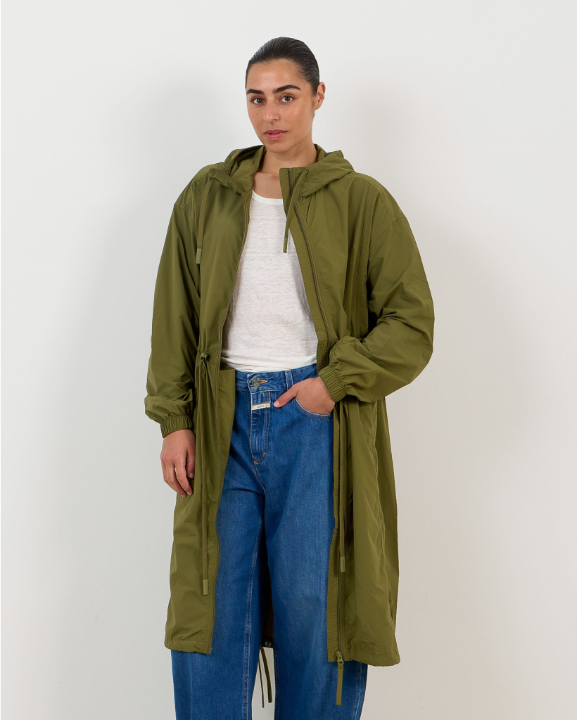Windbreaker Long Coat Green