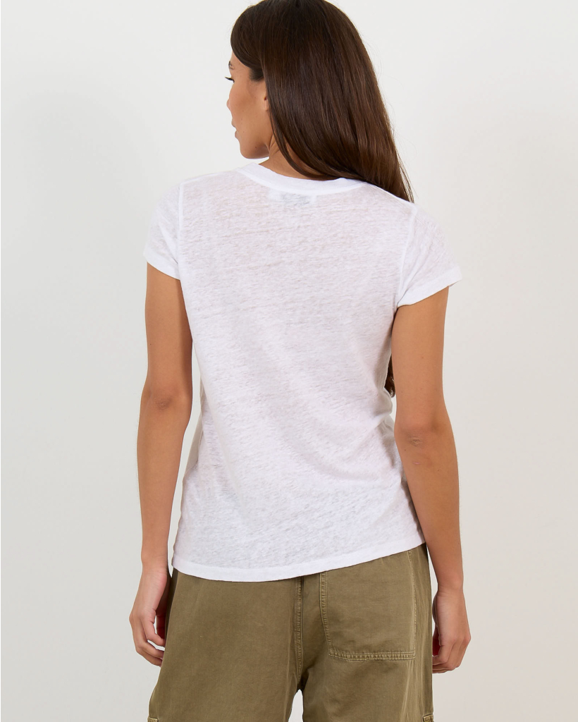 Linen T-shirt Rodeo White
