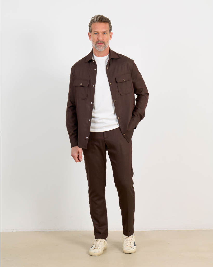 Dress trousers with slant pockets, 17 brown