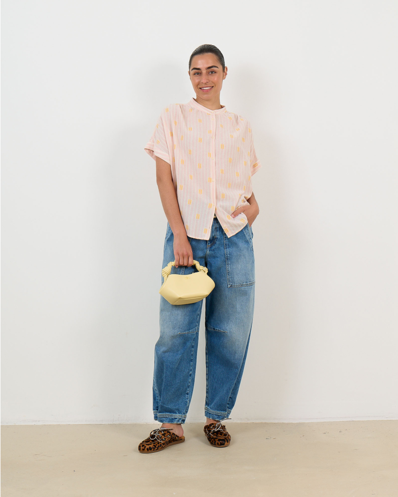 Louison Printed Short-Sleeved Blouse Jerico