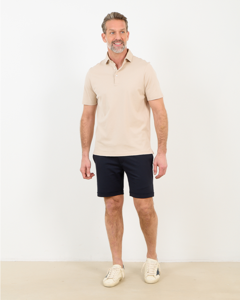 Mercerized Piqué Polo Long Beige