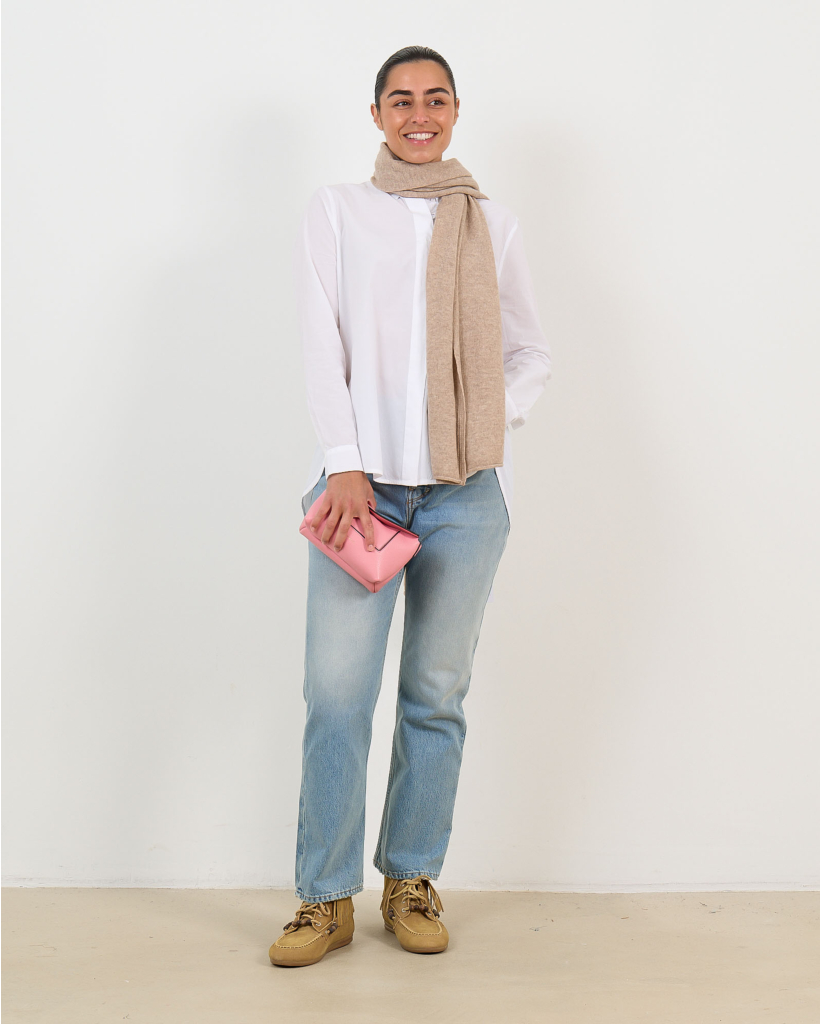 Julie Concealed Placket Blouse White