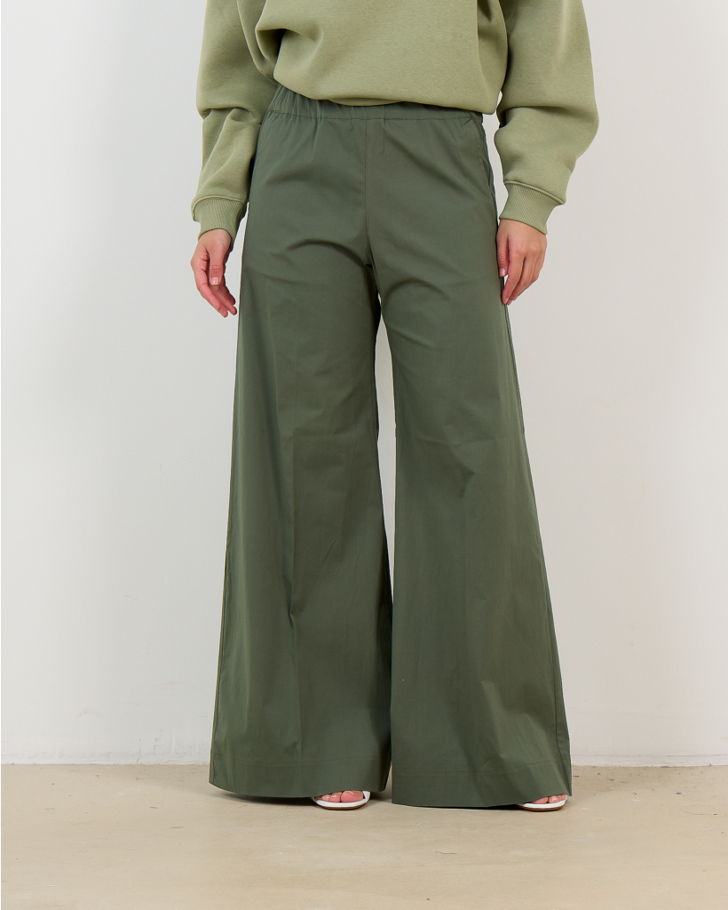 Super Woody Poplin Trousers Khaki Green