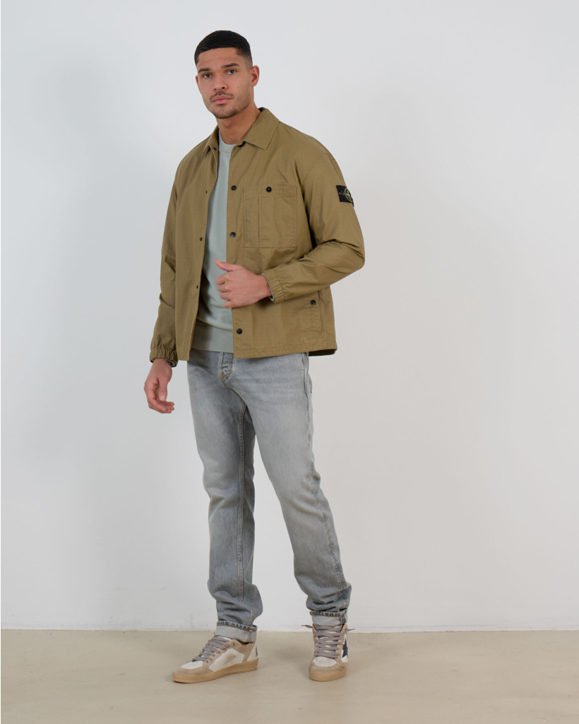 1200018 Zip-up Overshirt in Military Green