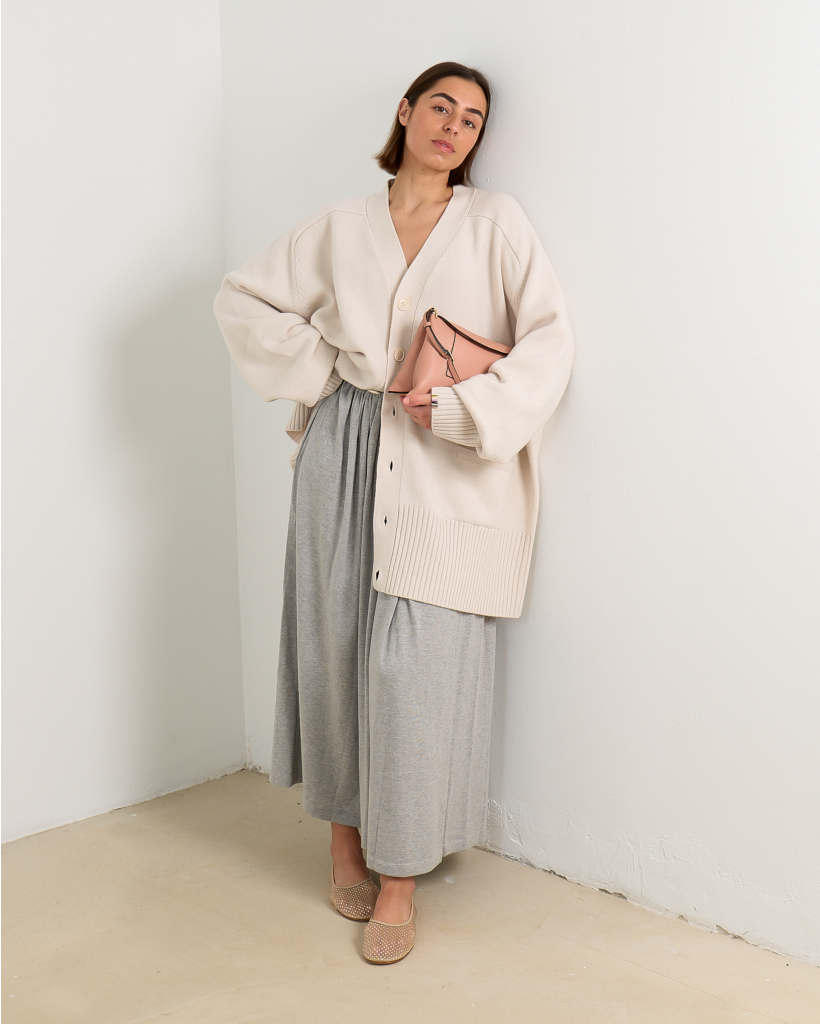 No. 378 Taurus Cashmere Cardigan Bone