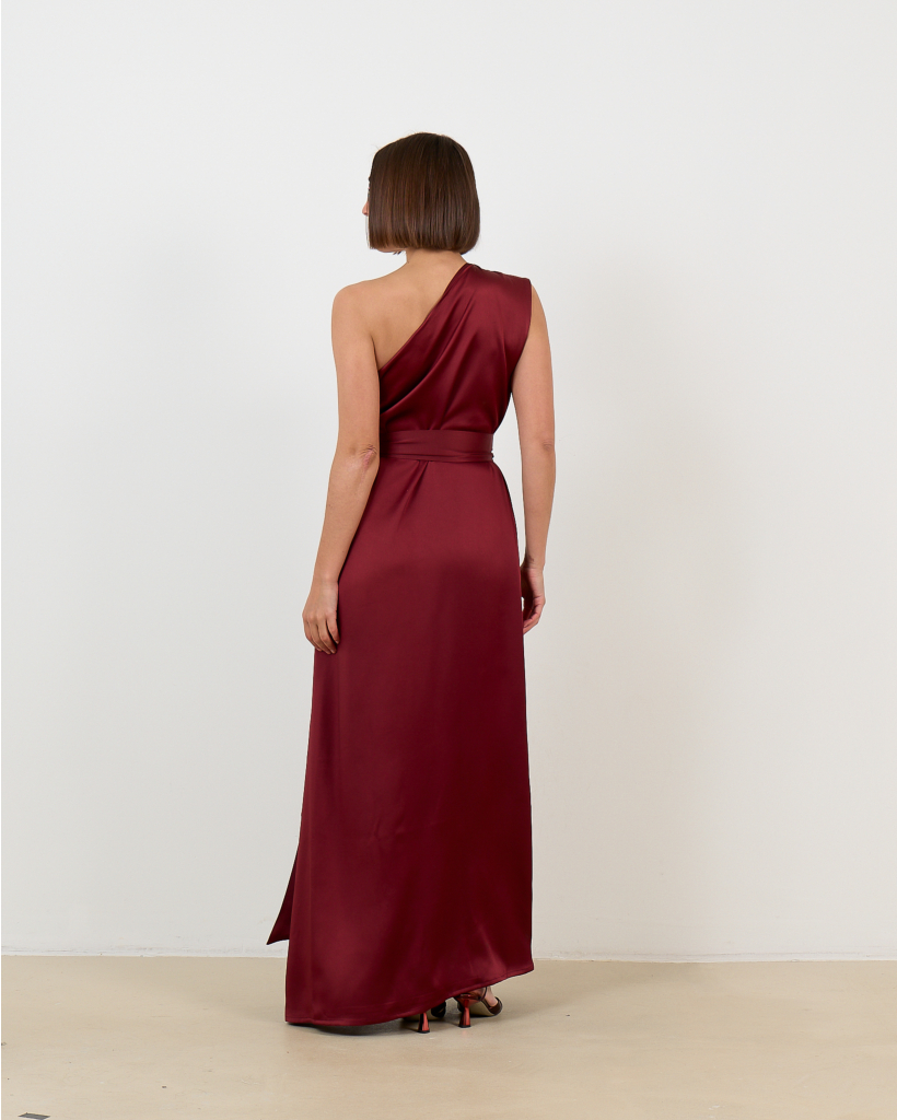 Silk Lauri Maxi Dress - Brown