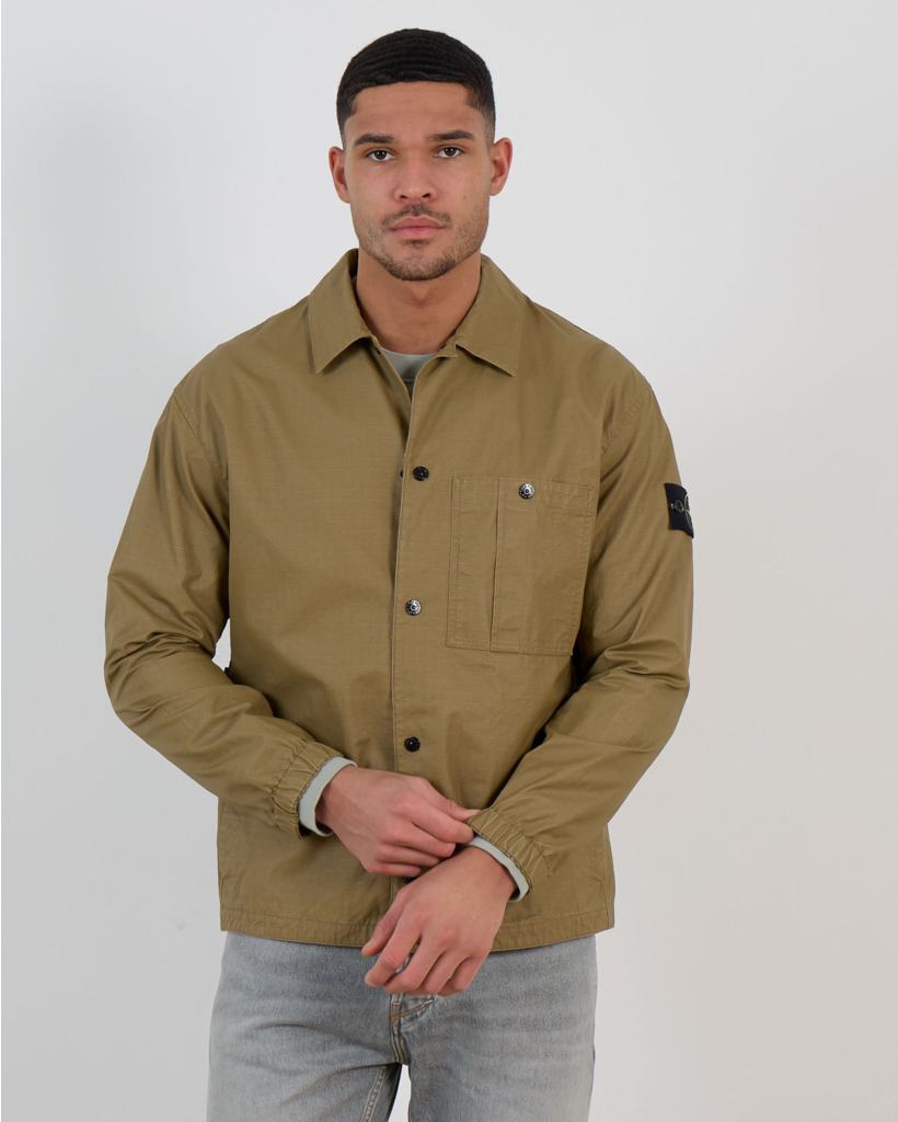 1200018 Zip-up Overshirt in Military Green