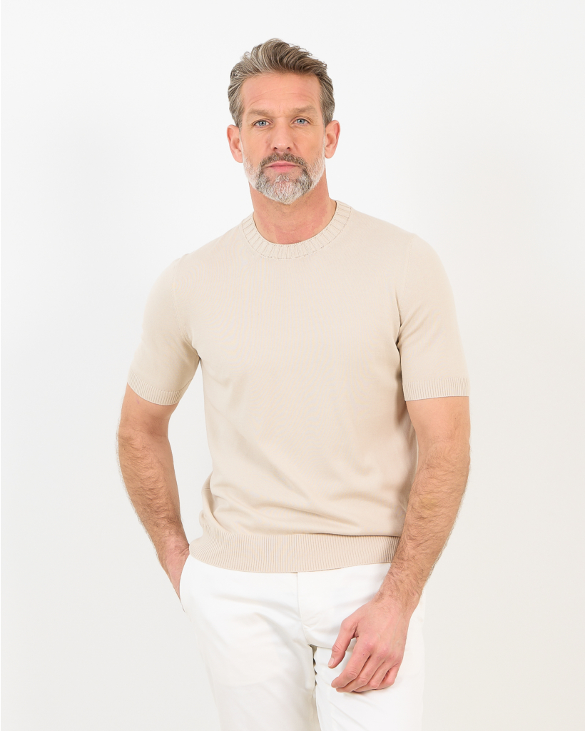 Beige Crew-Neck Pullover