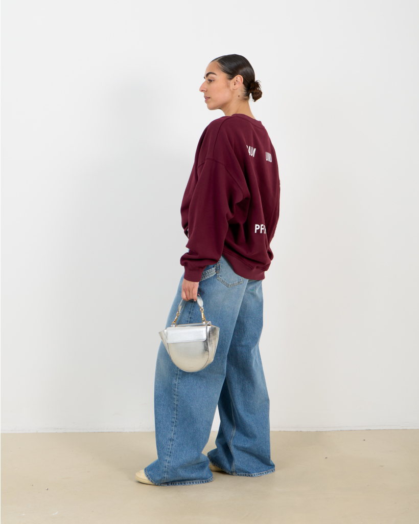 Julle Oversized Crewneck Sweater Burgundy