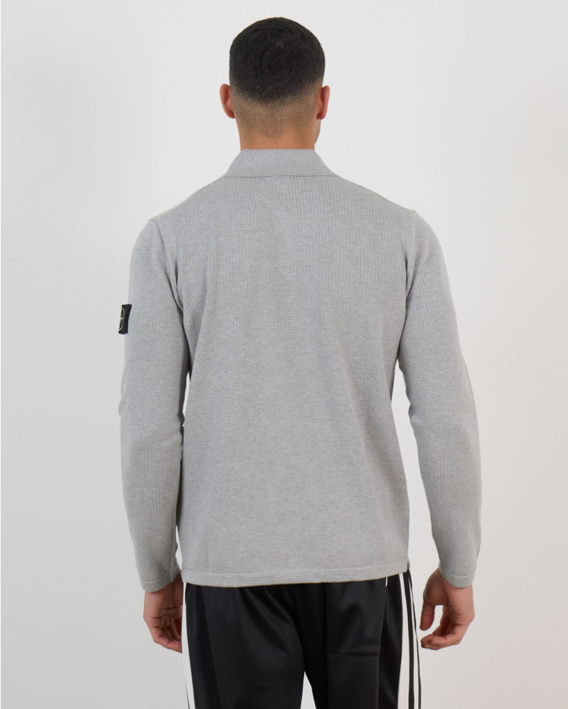 5100024 Long-Sleeve Polo Pearl Grey Melange