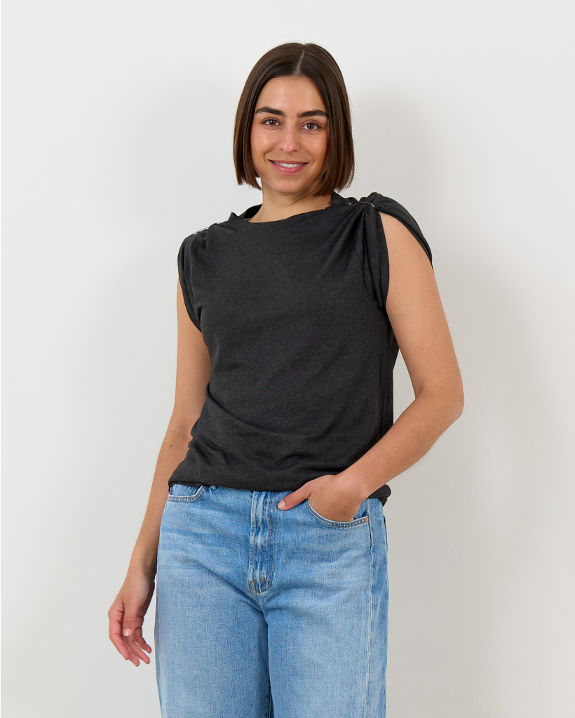 Zelna Sleeveless T-Shirt Anthracite