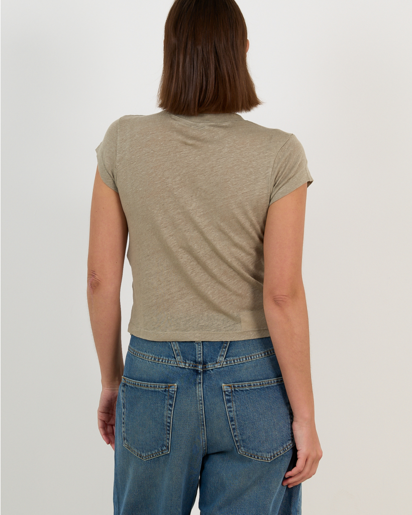 Sybel Linen V-Neck Shirt Green