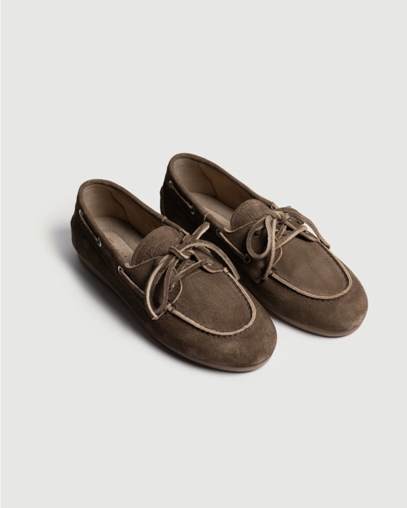 Boat Loafer Brushed Suede Dark Brown