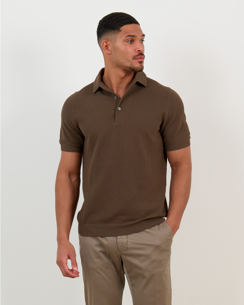 Taupe Short-Sleeve Polo