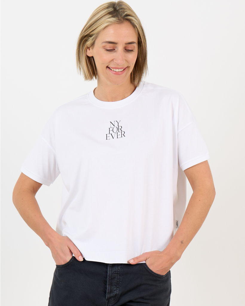 Round-neck T-shirt white black
