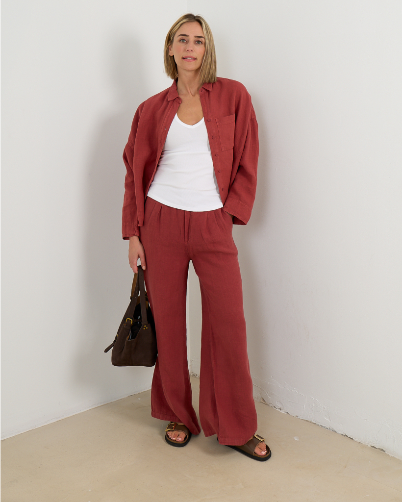 Relaxed Trousers Dark Red