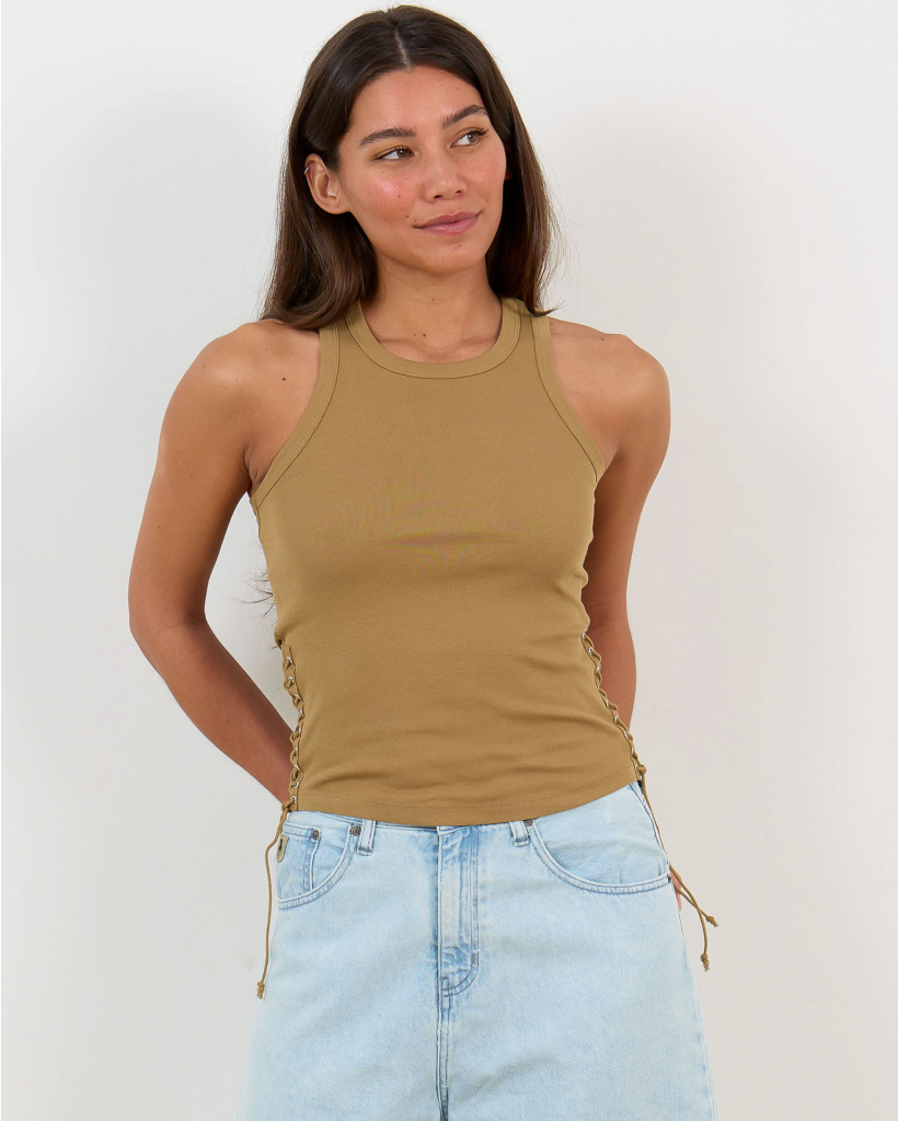 Bella Camisole with Braided Detail Bronze