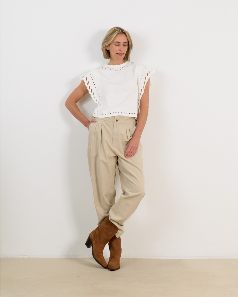 Odyle T-shirt Short Sleeve Round Neck Ecru