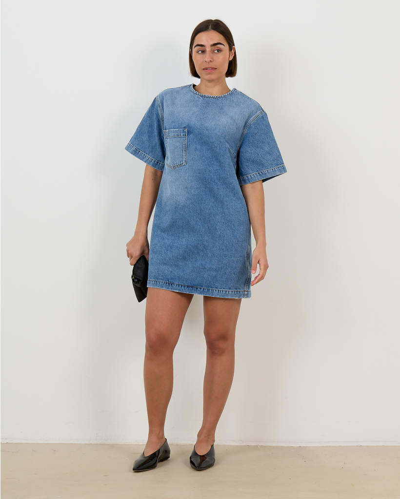 Tulah Denim Mini Dress Tidal Blue