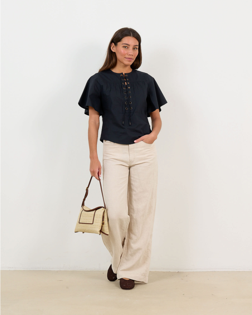 Rosa Linen-Blend Trousers Tosca Natural