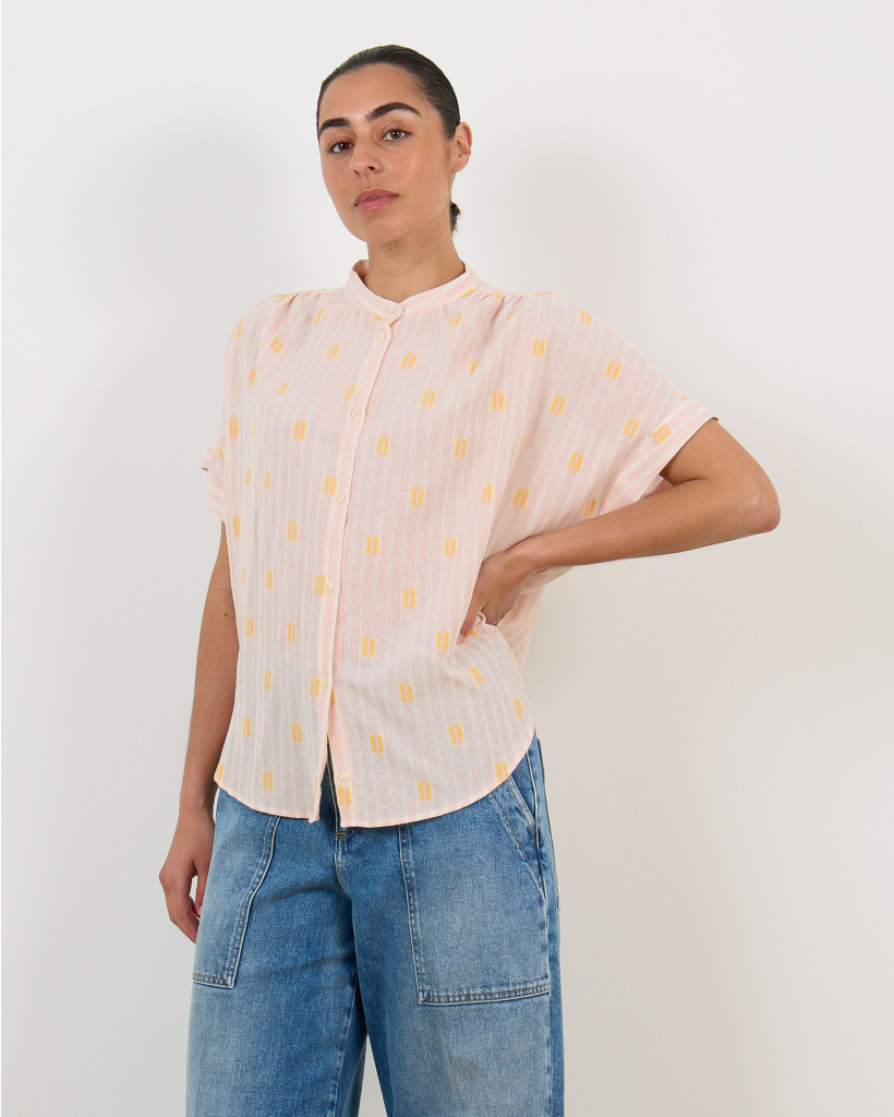 Louison Printed Short-Sleeved Blouse Jerico
