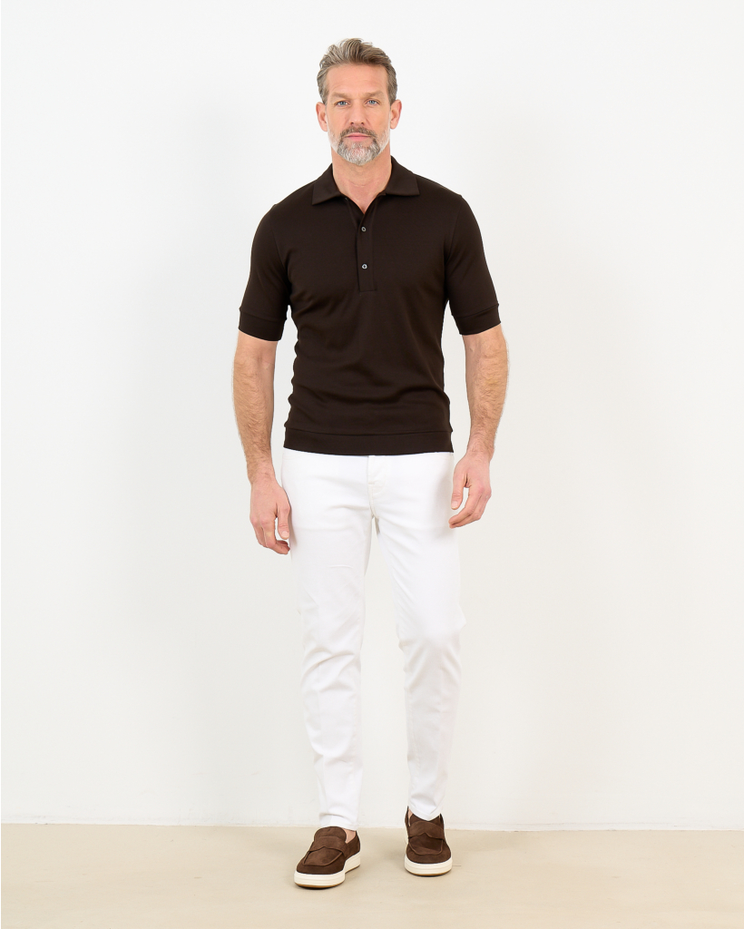 Polo Shirt Short Sleeve Brown-Black