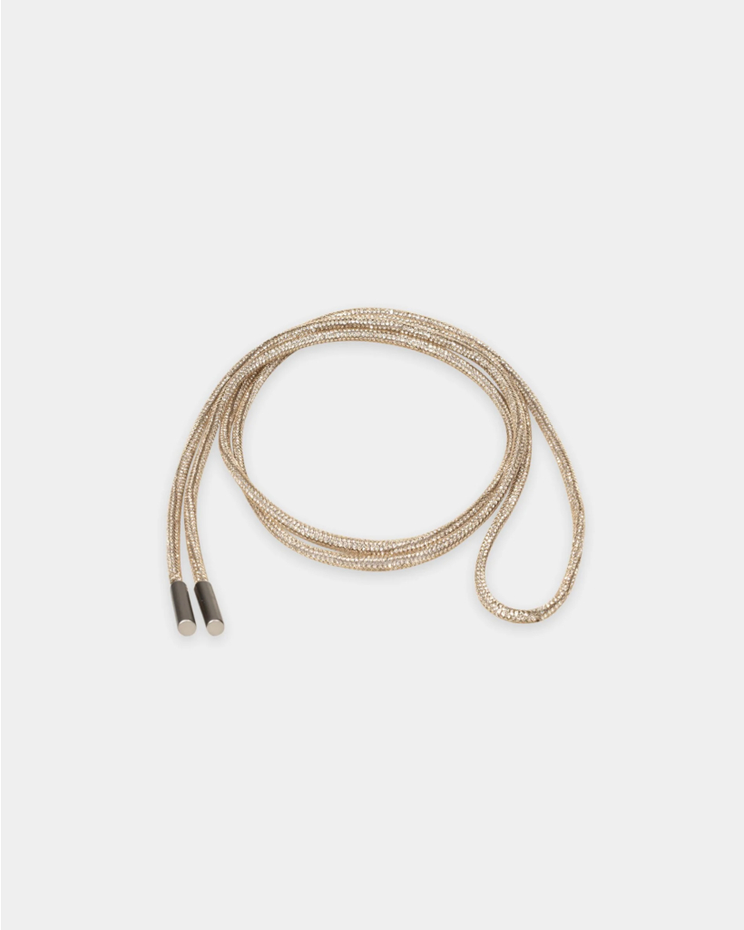 Long Glitter Belt Beige