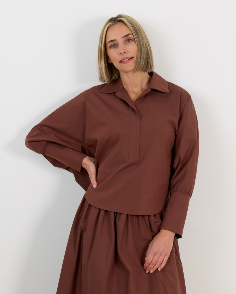Elvire Blouse Long Sleeve Brown