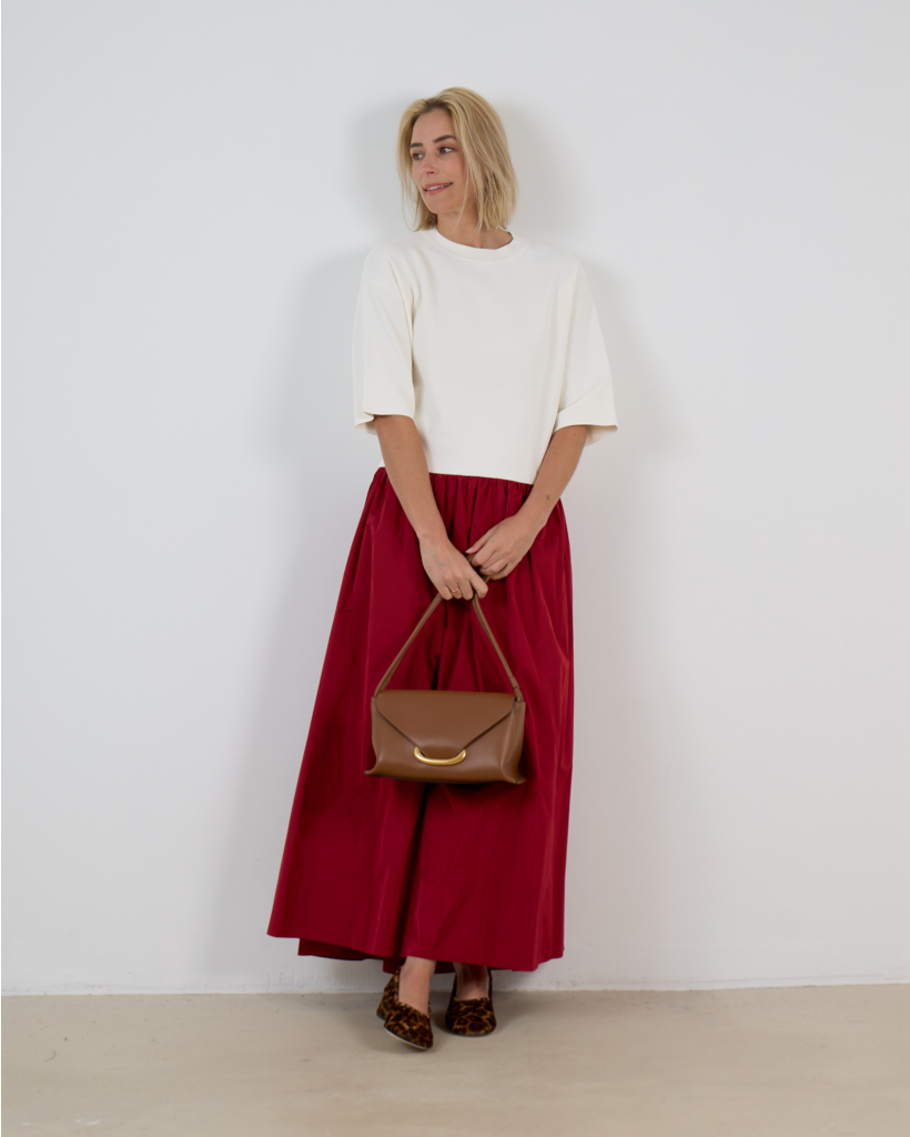 Nouky Persy Short-Sleeve Pullover with Round Neck Off-White