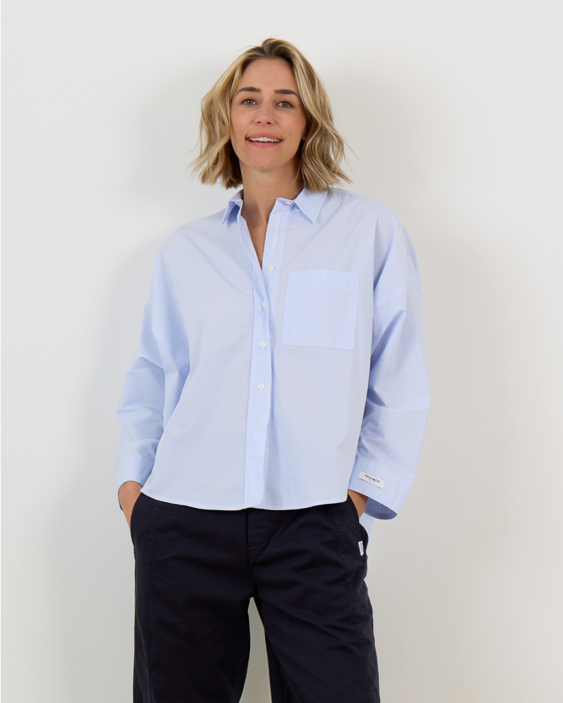 Blouse Lange Mouw Stripe Light Blue